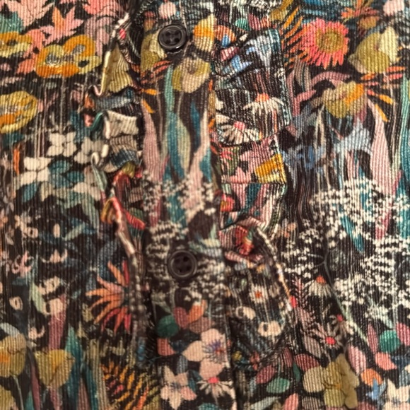 Bonpoint corduroy button down dress with ruffle detail - size 6 - Picture 3 of 4